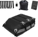 Car Roof Bag, Rooftop Cargo Carrier 21 Cubic Feet, Waterproof Car Topper Luggage Carrier with/Without Rack, Includes Anti-Slip Mat, 8 Reinforced Straps, 8 Door Hooks, Luggage Lock, Storage Bag - Image 2