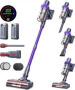 Cordless Vacuum Cleaner, 2 Batteries 110 Mins Runtime Vacuum Cleaners for Home, 45KPA 550W Stick Vacuum with Brushless Motor, Automatically Adjust Suction, Handheld Vacuum for Pet Hair/Carpet/Floor - Image 2