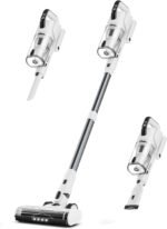 Cordless Vacuum Cleaner, 600W 50KPA 65Mins Runtime Fast Charging Vacuum Cleaner, Self-Standing LED Light Touch Screen Stick Vacuum for Home Light Weight,for Pet Hair/Carpet/Floor, White - Image 2