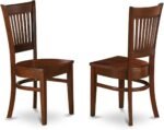 East West Furniture VAC-ESP-W Vancouver Kitchen Dining Chairs - Slat Back Wood Seat Chairs, Set of 2, Espresso - Image 2