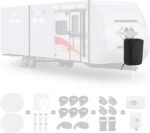 Electric Tongue Jack Cover, 600D Waterproof, UV Resistant, RV Travel Trailer Jack Protective Cover 10″L x 5″W x 14″H, RV Accessories, Black - Image 2