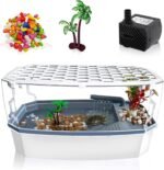 Escape-Proof 3 Gallon Turtle Tank Kit for Hatchlings - Compact Acrylic Aquarium with Basking Platform & Filter, Multi-Zone Desktop Habitat, Easy Clean - Image 2