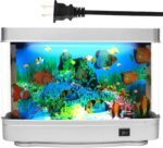 Fake Fish Tank Baby Aquarium Toy - Mini Crib Aquarium Lamp. Artificial Fish Lamp Aquarium - Virtual Ocean Moving Fish Night Light for Bedroom Décor. Gift for Kids and Cat Lovers - Image 2