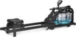 GYMAX Water Rowing Machine, Water Rower with Adjustable Resistance & LCD Display, Easy-Transportation Rower for Whole Body Exercise Cardio Training - Image 2