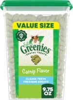 Greenies Feline Veterinarian-Recommended Adult Natural Dental Cat Treats, Catnip Flavor, 9.75 oz. Tub - Image 2