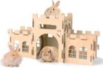 HIIMALEX Extra Large Bunny Castles Hideout Split Balcony for Indoor Bunnies Climbing Tower with Tunnel Sturdy House for Rabbits Ferrets Guinea Pigs Hamsters Ventilated Enrichment Toys Habitat - Image 2