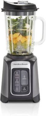 Hamilton Beach PowerMax Professional-Performance Blender for Shakes and Smoothies, Puree and Ice Crush, 48oz BPA-Free Glass Jar, 1680 Peak Watts, Stainless Steel Blades, Gray (58600J) - Image 2