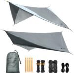 Hammock Rain Fly, 11 x 9 ft Waterproof Tarp with Doors, Lightweight & UV Protection Camping Tarp, Multifunctional for Backpacking Hiking Hammock - Image 2