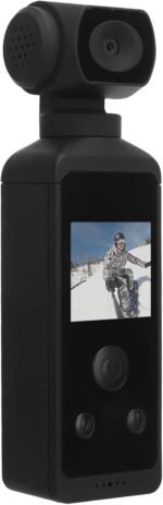 Handheld Action Camera, 270° Rotatable 4K HD WiFi Enabled Pocket Camcorder for Filming Travel Vlog Video, with Mic Clip, 30M Waterproof Case, 1.3in HD LCD Screen - Image 2