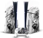 Head Case Designs Officially Licensed Dorit Fuhg Portrait Of Highland Art Mix Vinyl Sticker Gaming Skin Decal Compatible With Sony PlayStation 5 PS5 Slim Disc Edition Console & DualSense Controller - Image 2