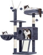 Hey-brother Cat Tree Tower, Scratching Posts with Removable Toys, Cozy Condo, Platform, Hammock, Sisal Scratch Board and Ball for Indoor Kittens, 41.3 Inches, Smoky Gray MPJ008SG - Image 2
