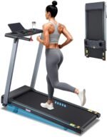 Incline Treadmill with Handles, Portable Small Folding Treadmill for Home Office, Walking Pad with 300 LBS Capacity, 24 Preset Programs, LED Display, Extendable Cup Holder - Image 2