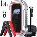 Jump Starter with Air Compressor, 5000A Peak Car Battery Jump Starter(9.0 Gas/8.0L Diesel), 160PSI 12V Jump Box Car Battery Jumper Starter Portable with Smart Jumper Cables, LED Lights, LCD Display - Image 2