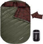 KingCamp Double Sleeping Bag for Adults, Queen Size 2 Person XXL Flannel Sleeping Bag, Waterproof Lightweight Flannel Quilt with 2 Pillows, Perfect for Couples Family Camping Hiking - Image 2