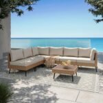 LAUSAINT HOME 7-Piece Patio Conversation Set, Modular Outdoor Sofa with Thick Cushions, All-Weather PE Rattan Sectional Seating for Garden, Backyard & Deck, Beige - Image 2