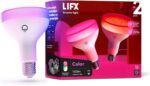 LIFX Color BR30 Smart LED Flood Light Bulb, 1100 Lumens, Dimmable, 2.4GHz Wi-Fi, Billions of Colors and Whites, Compatible with Alexa, Hey Google, HomeKit and Siri, HB2LHB30E26US, 2-Pack - Image 2