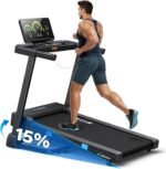 MERACH Incline Treadmill with Incline 6%-15%, 7-Layer Belt 300LBS Capacity Tredmill Foldable Handle Running Treadmills for Home, 0.5-7.5MPH 3.0HP Incline Folding Treadmill LED with APP Threadmill - Image 2