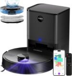 MONSGA Robot Vacuum and Mop Combo, 6000Pa Robotic Vacuum with 3.5L Self Emptying Station, Lidar Navigation Robot Vacuum Cleaner, 180mins Runtime, APP/Remote/Voice Control, for Hard Floors and Carpets - Image 2
