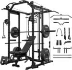 Mikolo Power Cage, Power Rack with Cable Crossover System, 1500LBS Squat Rack with LAT Pull Down System, Workout Cage with Pulley System for Fitness Home Gym - Image 2