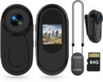 Mini Body Camera HD 1080P Thumb Action Cam, Wearable Body Cam with 64GB Card Night Vision 0.9‘ Display Magnetic Pendant, POV Cam Small Video Recorder Portable Sports Camera for Pet Cycling Vlogging - Image 2