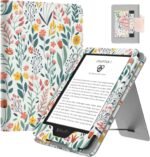 MoKo Case Fits All-New 6" Kindle (11th Generation, 2024/2022 Release)(10/8th Gen,2019/2016), Ultra Lightweight PU Shell Cover with Auto Wake/Sleep for Kindle 2024, Flowers - Image 2