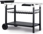 Outdoor Grill Cart, 500lb Dining Cart Table with Three-Shelf, Stainless Steel Rolling Movable Food Prep and Work Table - Image 2