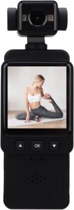 PUSOKEI 1080P HD Pocket Action Camera, Handheld Sport Camcorder with LCD Screen, Body Camera with 360 Rotatable Wide Angle Lens, Motion Detection, Loop Recording, for Outdoor - Image 2