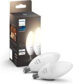 Philips Hue Smart 40W B39 Candle-Shaped LED Bulb - Soft Warm White Light - 2 Pack - 450LM - E12 - Indoor - Control with Hue App - Works with Alexa, Google Assistant and Apple Homekit - Image 2