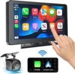 Portable Wireless with Apple CarPlay and Android Auto Screen for Car, 7" HD Touch Screen Car Stereo with Mirror Link, Bluetooth 5.2, Backup Camera, AUX,FM Transmitter for All Vehicle - Image 2