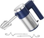 Powerful 600W Hand Mixer, 5-Speed Electric Hand Held Mixer for Baking, Lightweight Stainless Steel Hand Beaters *2 & Dough Hooks*2 with Eject Button, Kitchen Mixer for Cream, Cookies, Dough-Blue - Image 2