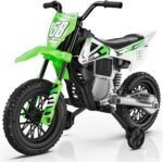 S6 12V Kids Motorcycle, 2x25W Ride on Motorbike, Equipped with Safety Training Wheels, Self-Control Throttle Grip, Bluetooth, Multi Music, Spring Suspension, Idea Present for Little Kids - Image 2