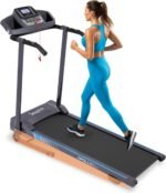SereneLife Electric Folding Treadmill Exercise Machine - Smart Compact Digital Fitness Treadmill Workout Trainer w/Bluetooth App Sync, Manual Incline Adjustment, for Walking, Running, Gym - Image 2