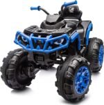Shark Kids ATV 4 Wheeler, 24V 4WD Electric ATV Ride On Toy for Big Kids, 4X200W Motor, 5.6Mph Max Speed - Blue - Image 2