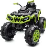 Shark Kids ATV 4 Wheeler, 24V 4WD Electric ATV Ride On Toy for Big Kids, 4X200W Motor, 5.6Mph Max Speed - Green - Image 2