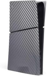 Skinit Decal Gaming Skin Compatible with PS5 Slim Digital Edition Console - Silver Carbon Fiber Specialty Texture Material Design - Image 2