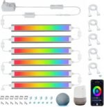 Smart Under Cabinet Lighting White & Multicolor LED Strip Lights Dimmable Works with Alexa,Google Home,Smart APP Remote Control RGB Kitchen Lamp Plug in for Under Counter Light Fixtures,6pcs - Image 2