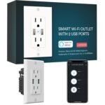 Smart in Wall Outlet, Standard Electrical Outlets with 2 USB Ports & 2 Plugs, Work with Alexa Google Home 15 Amp Outlet ETL FCC for Home Office - Image 2