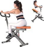 SogesHome Squat Machines Rowing Machine for Home, Foldable & Full Body Exercise Workout Equipment with Adjustable Resistance Bands for Women, Row and Ride Squat Machine for Glutes and Abs, 330 LBS - Image 2