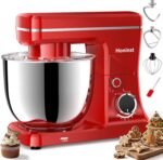 Stand Mixer, 10-Speed Kitchen Electric Mixer, 6QT Food Mixer with 8-in-1 Splash Guard, Dishwasher-Safe Dough Hook/Whisk/Beater/Spatula, Dough Mixers for Baking, Red - Image 2