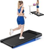 SupeRun Walking Pad with Incline, Under Desk Treadmill, 3 in 1 Portable Treadmills for Home with Remote Control LED Display, 2.5 HP Quiet Mini Treadmill for Office Home Use, 300 Lbs Capacity - Image 2