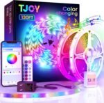TJOY 130ft Bluetooth LED Strip Lights, RGB Color Changing, Music Sync, App Control, Indoor Usage, 5050 SMD, 2 Rolls, for Bedroom Kitchen TV Party (APP+Remote +Mic) - Image 2