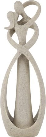 Trycooling Kissing Lovers Statue Abstract Sculpture Resin Statues for Home Decor Modern Home Office Desktop Shelf Bookshelf Decor (Sandstone) - Image 2