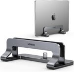 UGREEN Vertical Laptop Stand Holder for Desk Compatible with MacBook Pro, MacBook Air Stand Vertical Aluminum Adjustable for Up to 17.3 Inch Gaming Laptop, Gray - Image 2