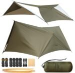 Ultralight Tarp, 14ft Hammock Rain Fly Lightweight Waterproof Camping Tent Tarp with Doors, Bushcraft Tarp Shelter for Backpacking Hiking Camping - Image 2