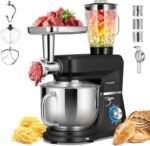 VIVOHOME 6-in-1 Stand Mixer, 8.5 Quart Electric Tilt-Head Kitchen Mixer with Bowl, Multifunctional Food Mixer for Cake, Bread, and Dough, with Meat Grinder, Blender, Pasta Maker Attachments, Black - Image 2