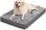 Vonabem Waterproof Dog Bed Large Medium Sized Dogs - Outdoor Orthopedic Crate Pad, Washable Pet Beds Removable Cover, Egg Crate Foam Support, Durable Anti-Slip Kennel Pads 35"x22", Gray - Image 2