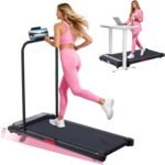 Walking Pad with Handle Bar and Incline, 3.0HP Electric Portable Small Treadmills with Incline for Home Small Spaces, 0.6-7.6MPH Compact Walking Pads Treadmill with Handles, 350LBS - Image 2