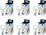 WiZ 60W A19 Tunable White LED Smart Bulb - Pack of 6 - E26- Indoor - Connects to Your Existing Wi-Fi - Control with Voice or App + Activate with Motion - Matter Compatible - Image 2