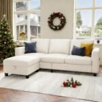 Youmumeub Sectional Sofa Couches for Living Room - 79''L Shaped Beige CoucLinen-Pet Friendly Modular 3-Seater Convertible Sofas-Washable Covers-Suitable for Small Living Room,Apartment,Bedroom,Office - Image 2