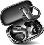 kurdene Wireless Earbuds Bluetooth Headphones Sport,Over Ear Buds with Deep Bass Sound,60Hrs Playtime Earphones Redesigned Comfort Fit with Earhooks for Running,Meeting,Workout-Black - Image 2